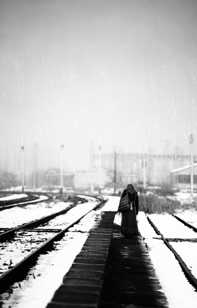 Solitary Winter Path by Julien Oncete — canvas wall art