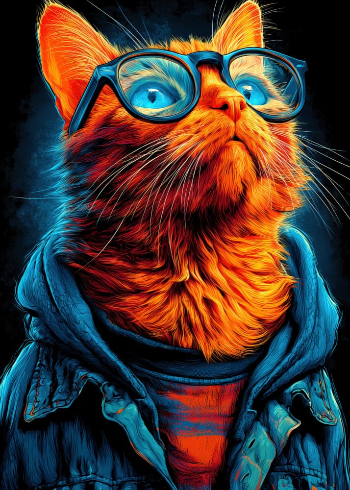 Stylish Orange Cat by Justyna Jaszke — canvas wall art