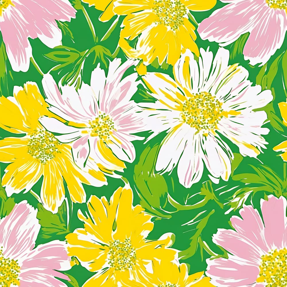 Vibrant Floral Pattern by Sergio García Ávila — canvas wall art
