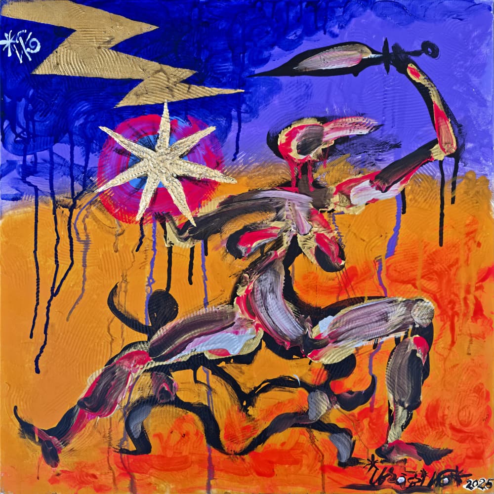 Golden Star Warrior by Kanat Ibragimov — canvas wall art