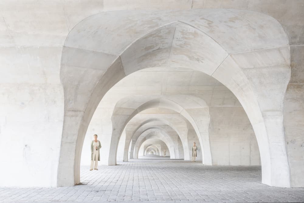 Receding Arches Hallway by fotomarion — canvas wall art