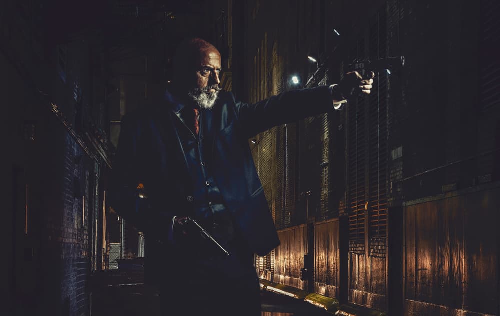 Noir Alley Gunman by gNo — canvas wall art