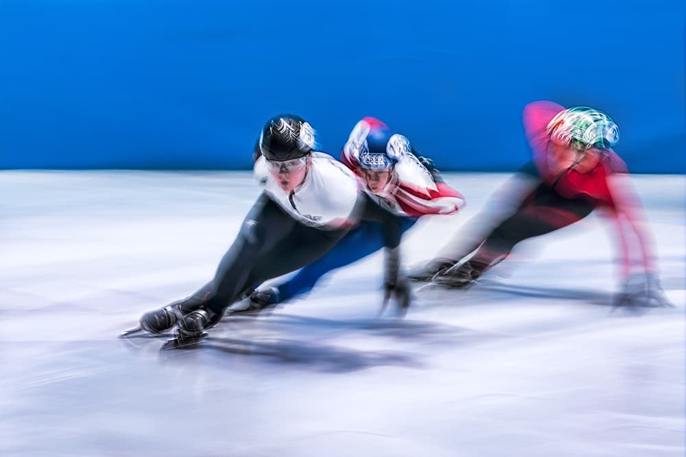 Dynamic Speed Skating by Dusan Ignac — canvas wall art