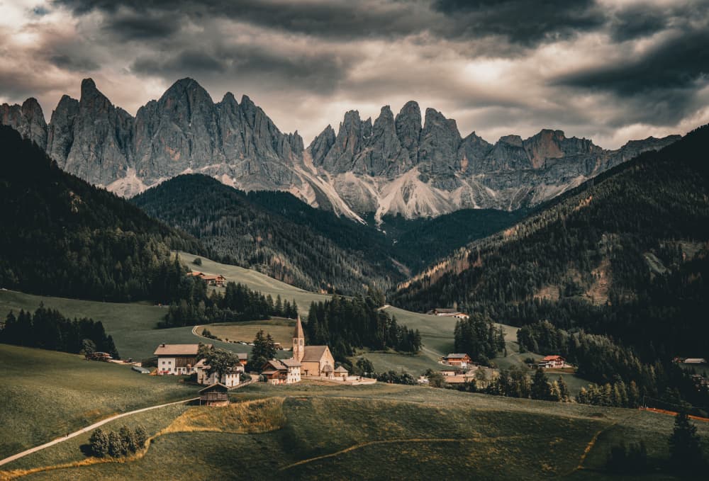 Majestic Alpine Village by Guy Wilson — canvas wall art