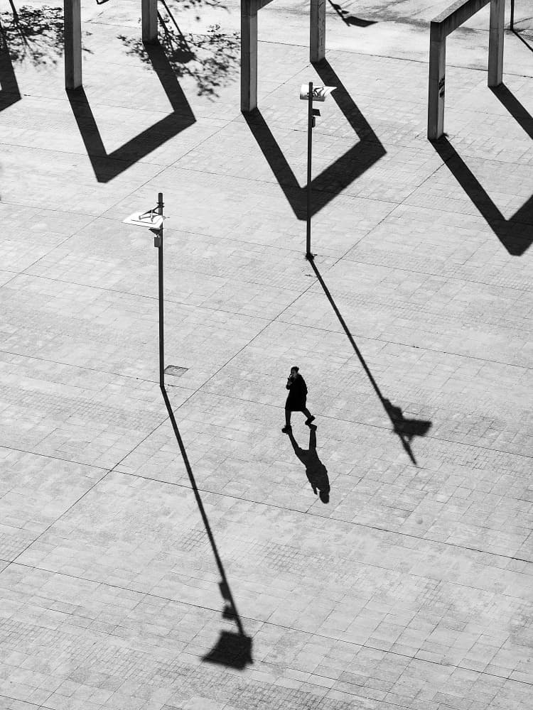Solitary Walk Urban Shadows by Adolfo Urrutia — canvas wall art