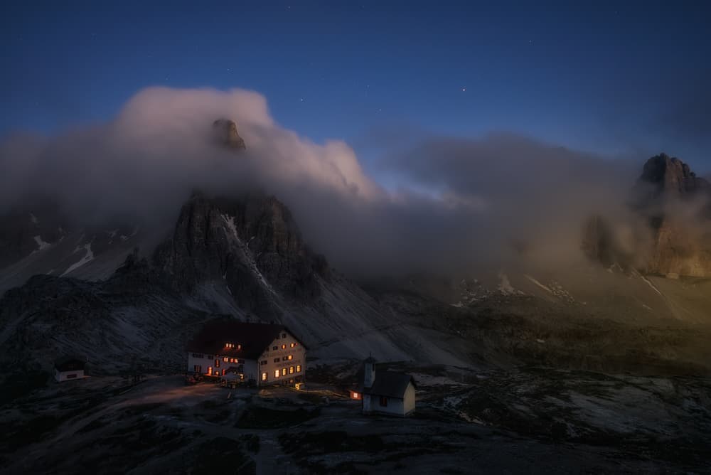 Alpine Lodge Glow by David Martin Castan — canvas wall art