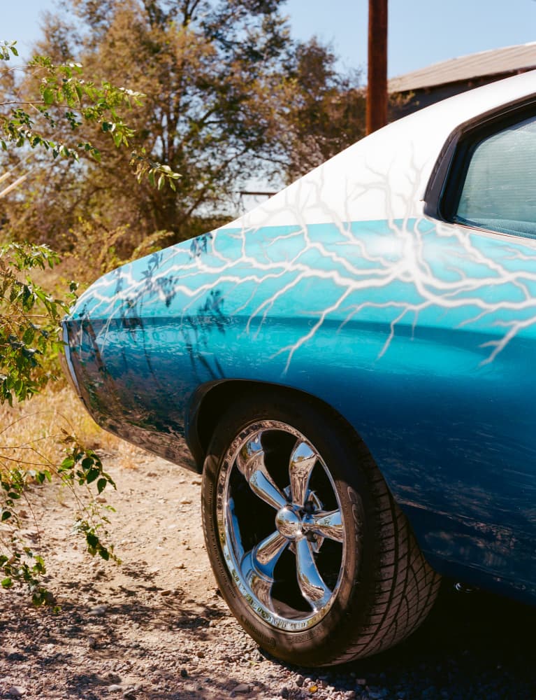 Hot Rod Blue Lightning by Bethany Young — canvas wall art