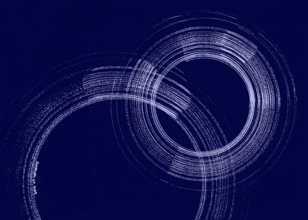 Serene Indigo Circles by Santhosh ch — canvas wall art
