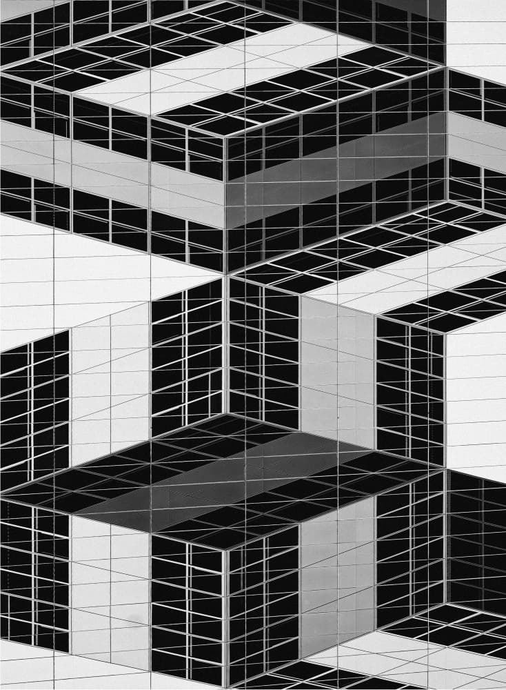 Geometric Building Illusion by Greetje van Son — canvas wall art