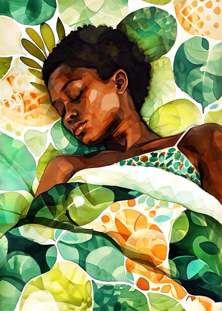 Peaceful Green Slumber by Justyna Jaszke — canvas wall art