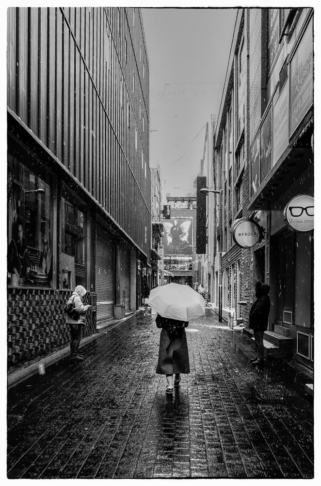 Solitary City Rain by Parole Kim — canvas wall art