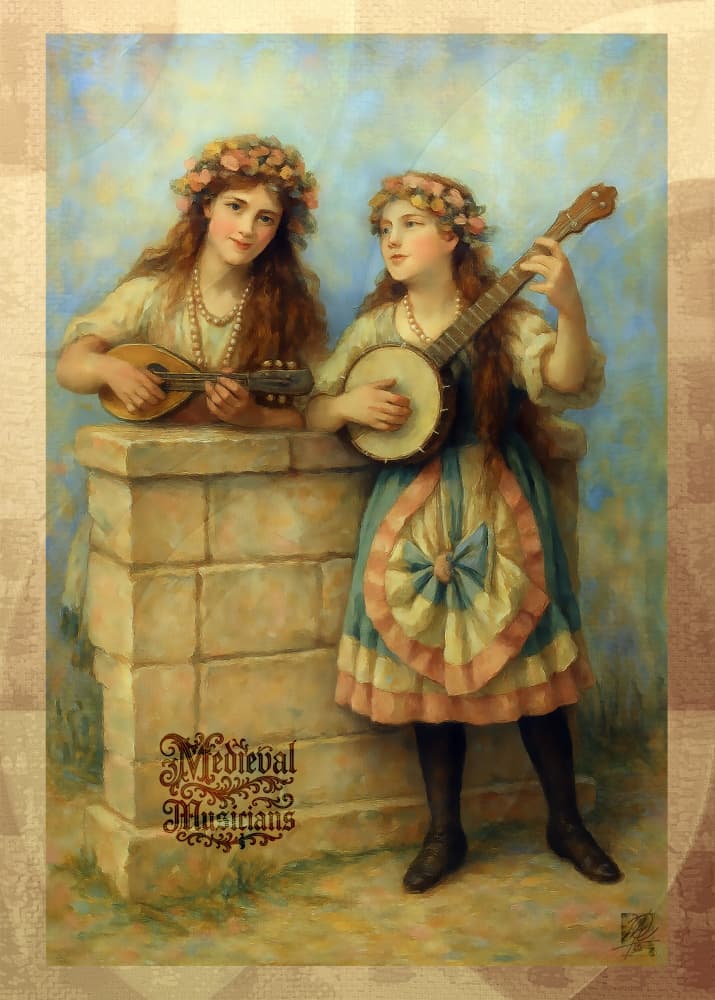 Medieval Folk Musicians by Osvaldo Russo — canvas wall art