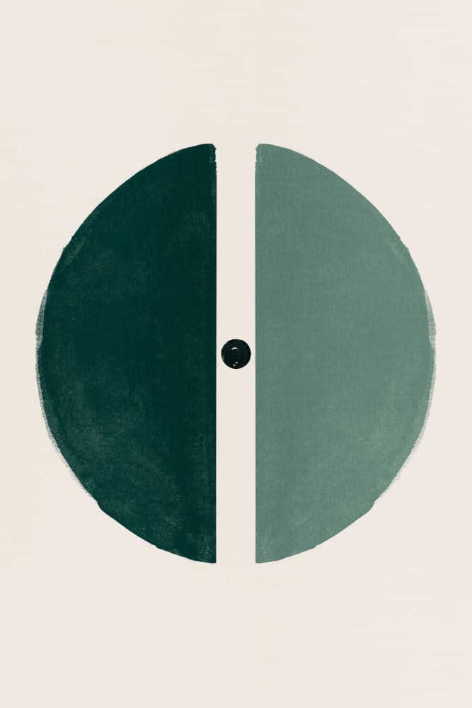 Minimal Green Circle Design by Ema Paraschiv — canvas wall art