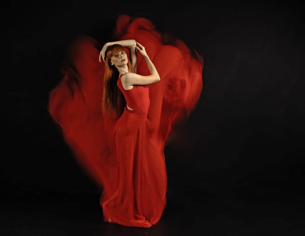 Graceful Red Dancer by Shlomo Waldmann — canvas wall art