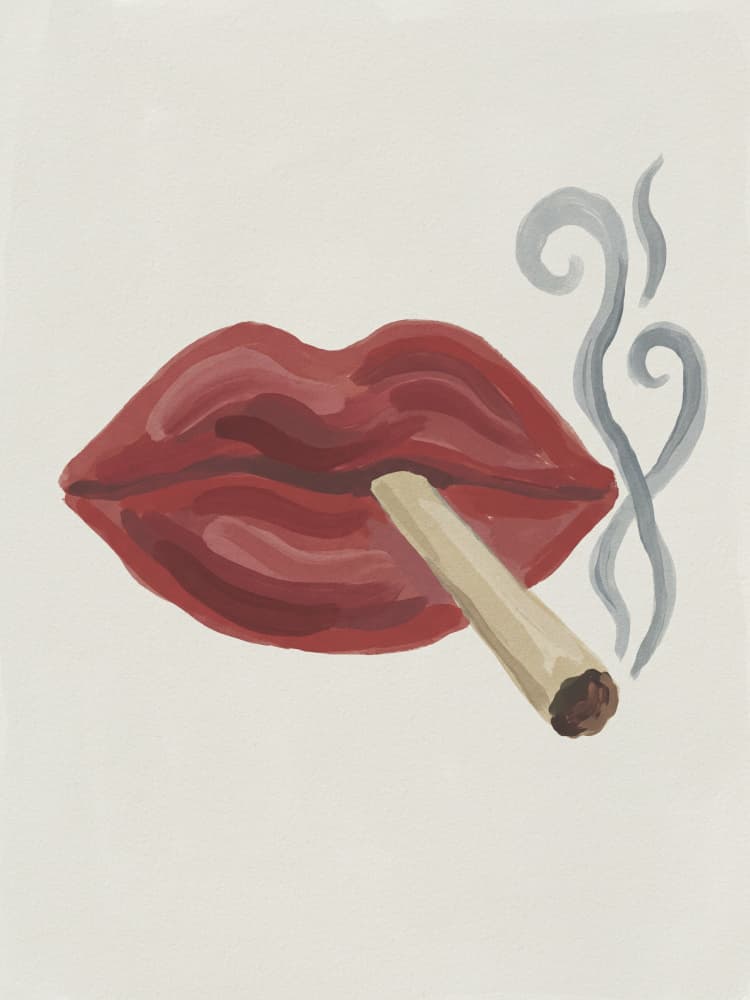 Smoking Red Lips by Andreas Magnusson — canvas wall art