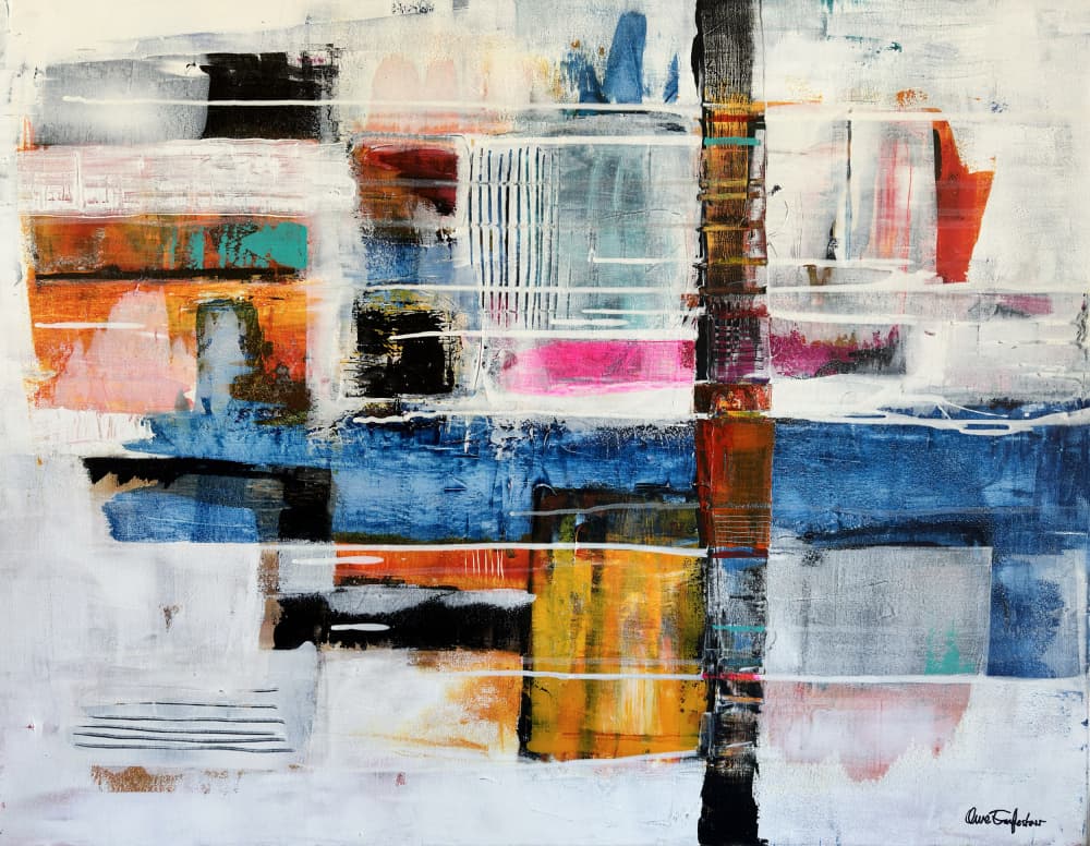 Vibrant Urban Abstract by Owe Emfestav — canvas wall art