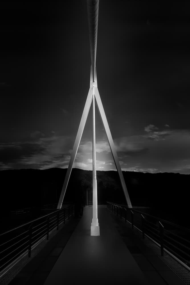 Illuminated Night Bridge by Olavo Azevedo — canvas wall art