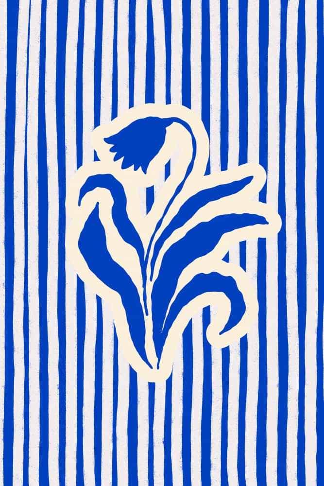 Modern Blue Botanical by Treechild — canvas wall art