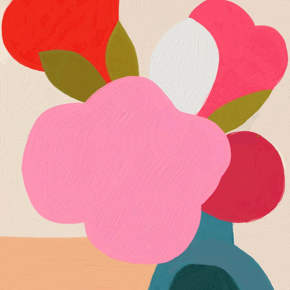 Vibrant Abstract Blooms by The Printable Studio — canvas wall art