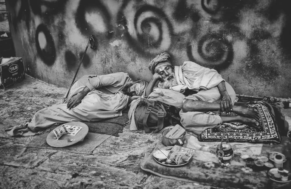 Indian Holy Men by Elena Molina — canvas wall art