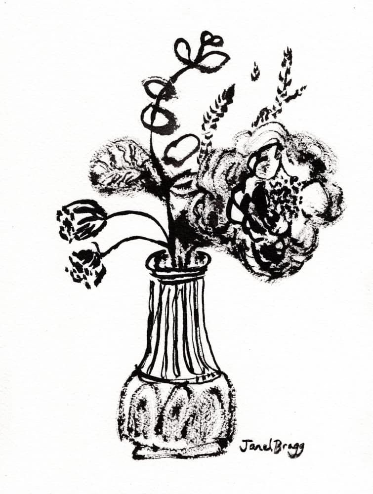 Modern Floral Vase by Janel Bragg — canvas wall art