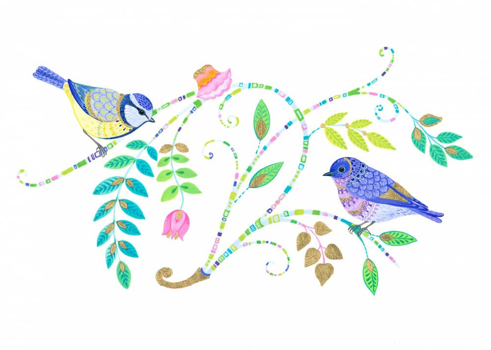 Repeat Pattern Birds by Isabelle Brent — canvas wall art