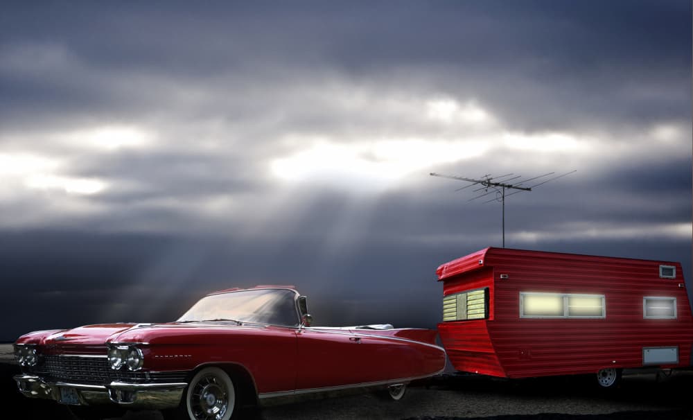 Red Classic Road Trip by LARRY BUTTERWORTH — canvas wall art