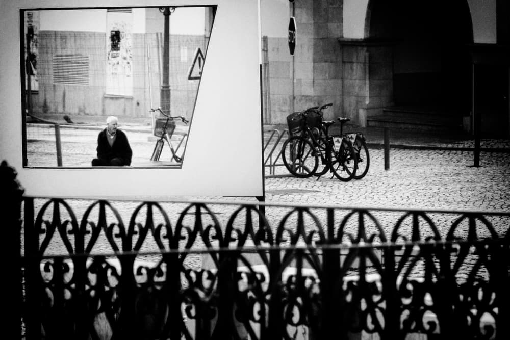 Old Man on European Street by Laura Mexia — canvas wall art