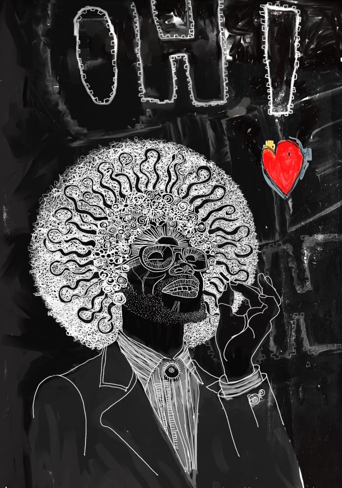 Stylish Afro Gentleman by XHOZUCAN — canvas wall art