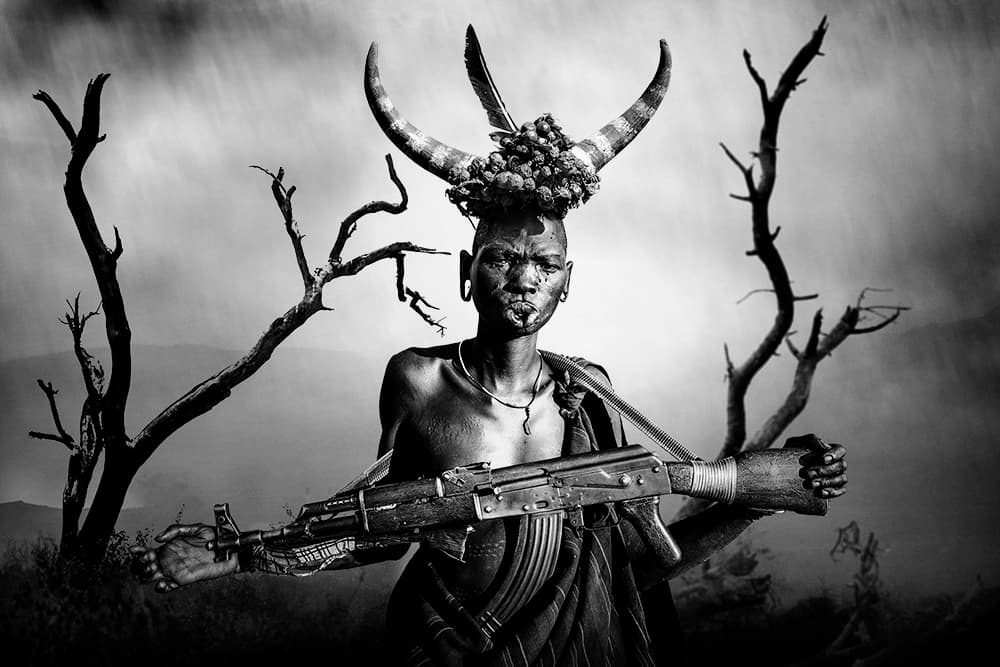 Horned Warrior With Rifle by Svetlin Yosifov — canvas wall art
