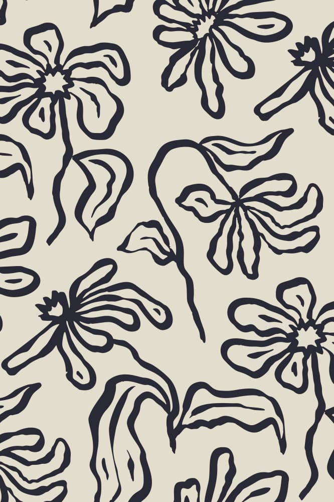 Hand Drawn Floral Pattern by Anna Rose — canvas wall art