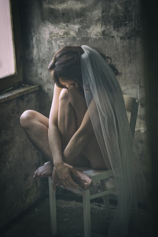 Vulnerable Veiled Bride by Ruth Franke — canvas wall art