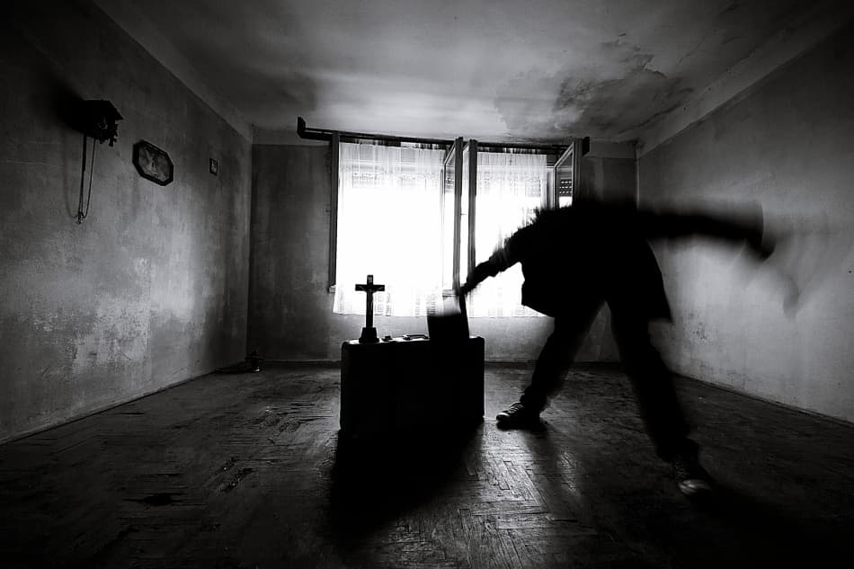Eerie Motion Room by mario grobenski - psychodaddy — canvas wall art