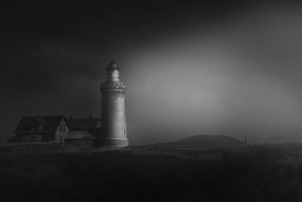 Dark Coastal Lighthouse by Marcus Hennen — canvas wall art