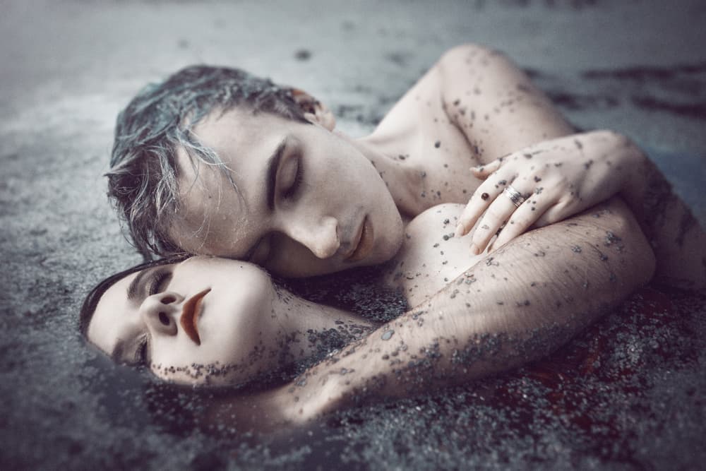 Dreamy Couple Embrace by Magdalena Russocka — canvas wall art