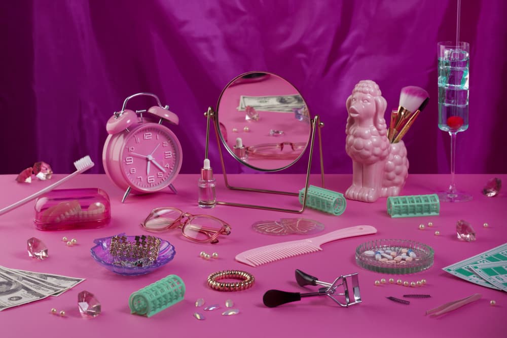 Pink Vanity Glamour by Julia Ramiro — canvas wall art
