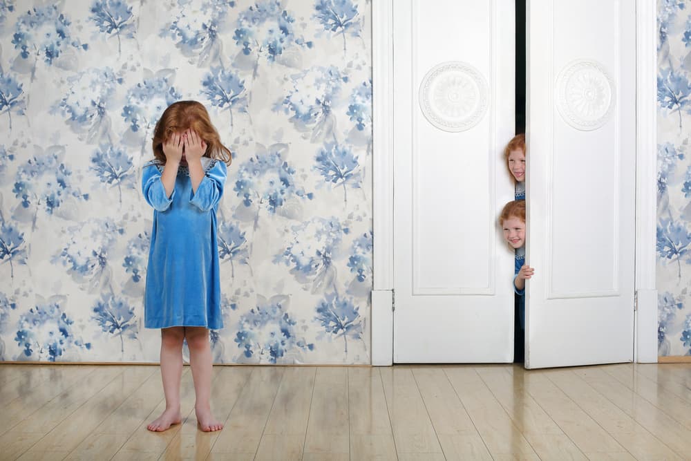 Playful Peekaboo Kids by Victoria Glinka — canvas wall art