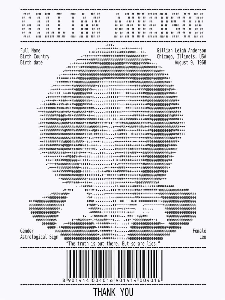 Digital ASCII Woman Portrait by Doa Project — canvas wall art