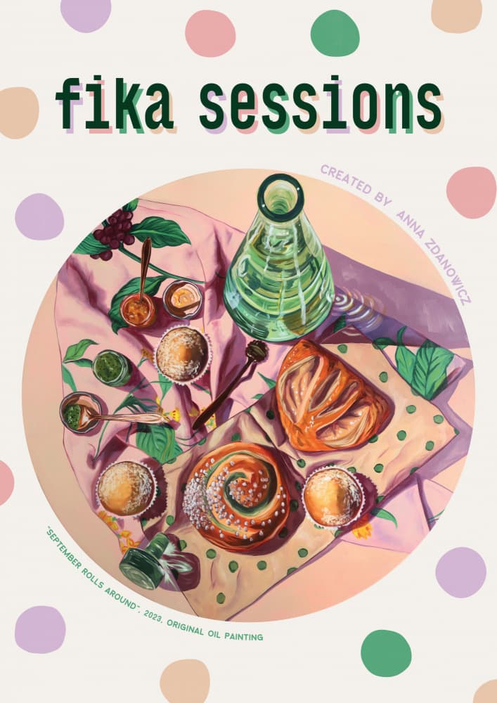 Fika Pastries Coffee Break by Anna Zdanowicz — canvas wall art