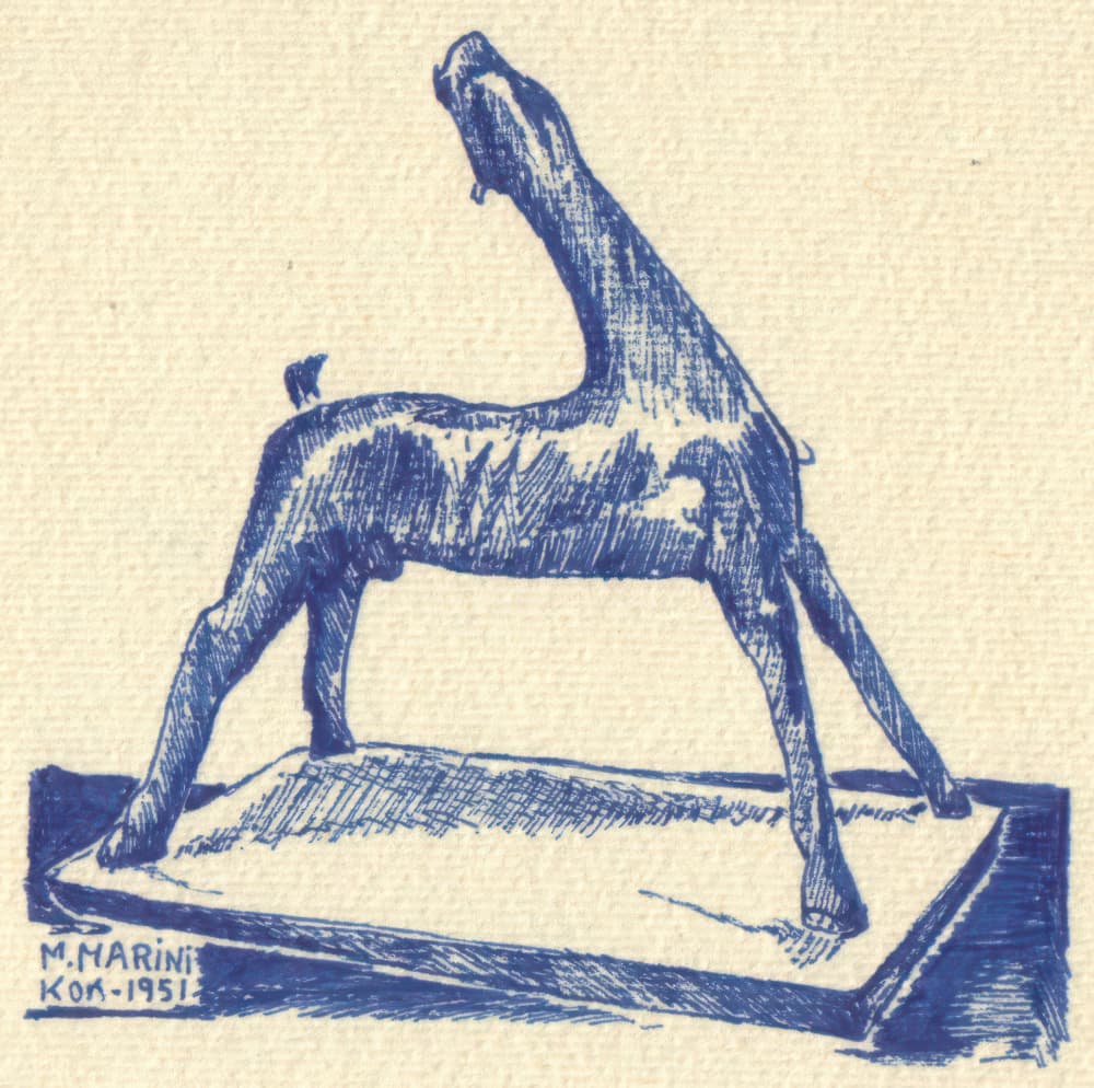 Blue Horse Sculpture by Kulik — canvas wall art