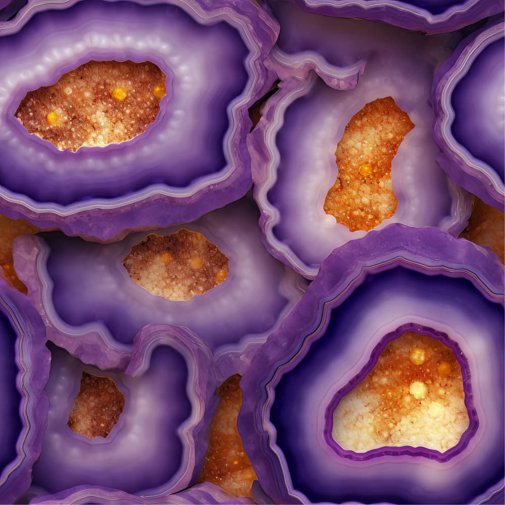Vibrant Purple Geode Crystals by Bilge Paksoylu — canvas wall art