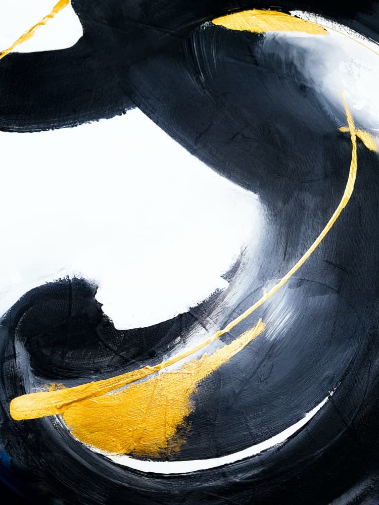 Modern Gold Swirl Abstract by Ejaaz Haniff — canvas wall art