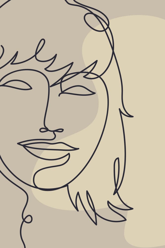 Serene Line Art Face by Anna Rose — canvas wall art