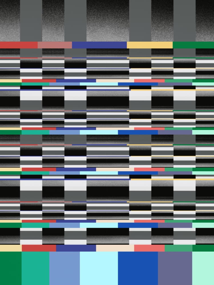 Digital Glitch Abstract by Little Dean — canvas wall art