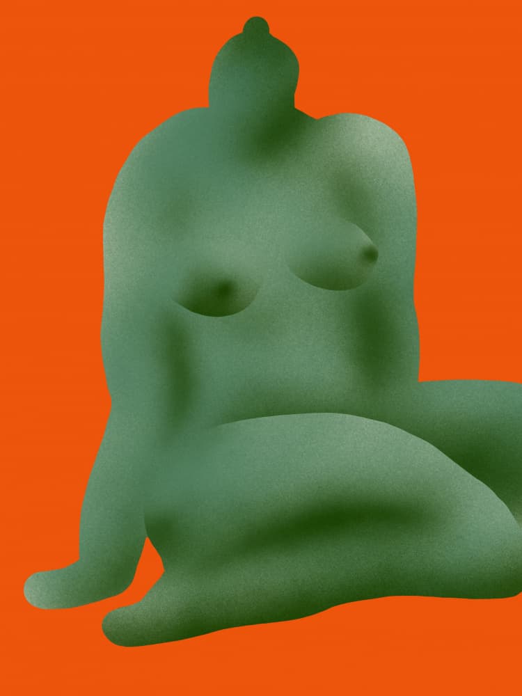 Abstract Green Figure by Little Dean — canvas wall art