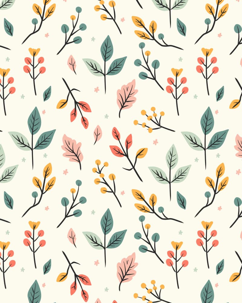 Pastel Leaves Pattern by Kintsugi99 — canvas wall art