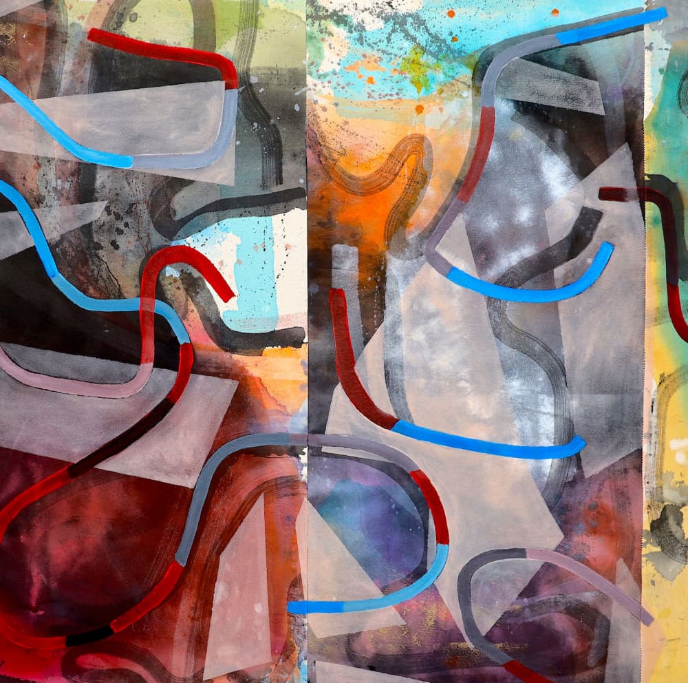 Vibrant Abstract Lines by POOVI ART — canvas wall art