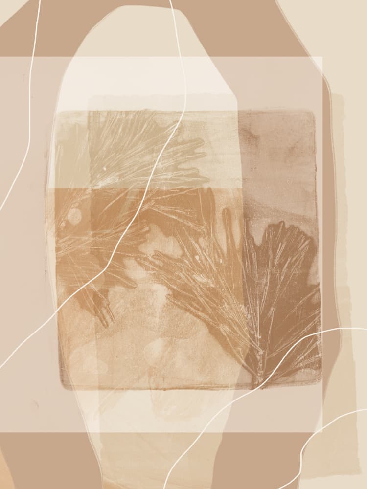 Neutral Ginkgo Botanical Abstract by Dina Dankers — canvas wall art