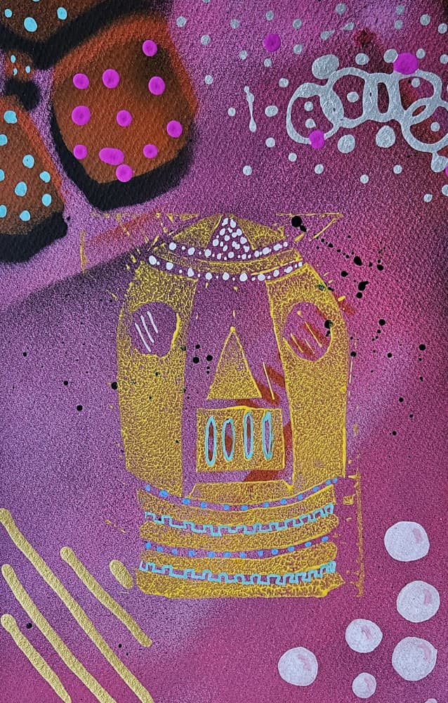 Mystical Golden Shrine by Olea Huuska — canvas wall art