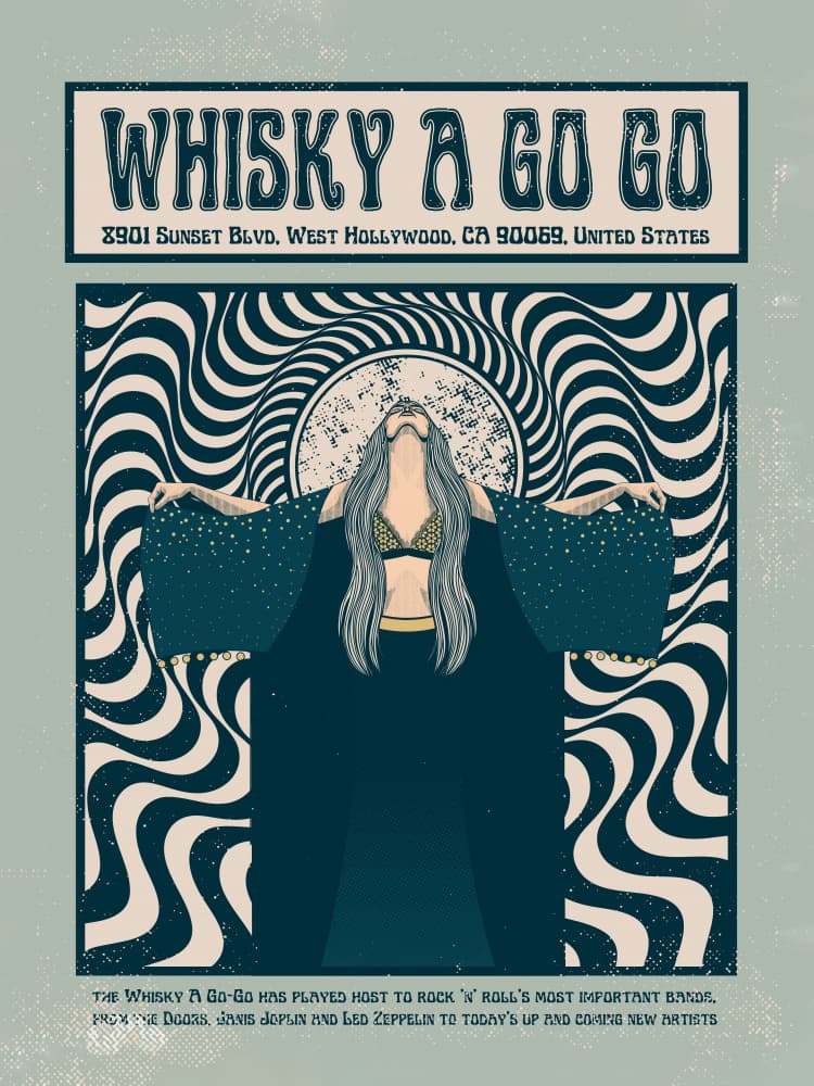 Psychedelic Rock Woman by Retrodrome — canvas wall art
